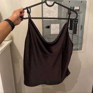 Silky black tank top